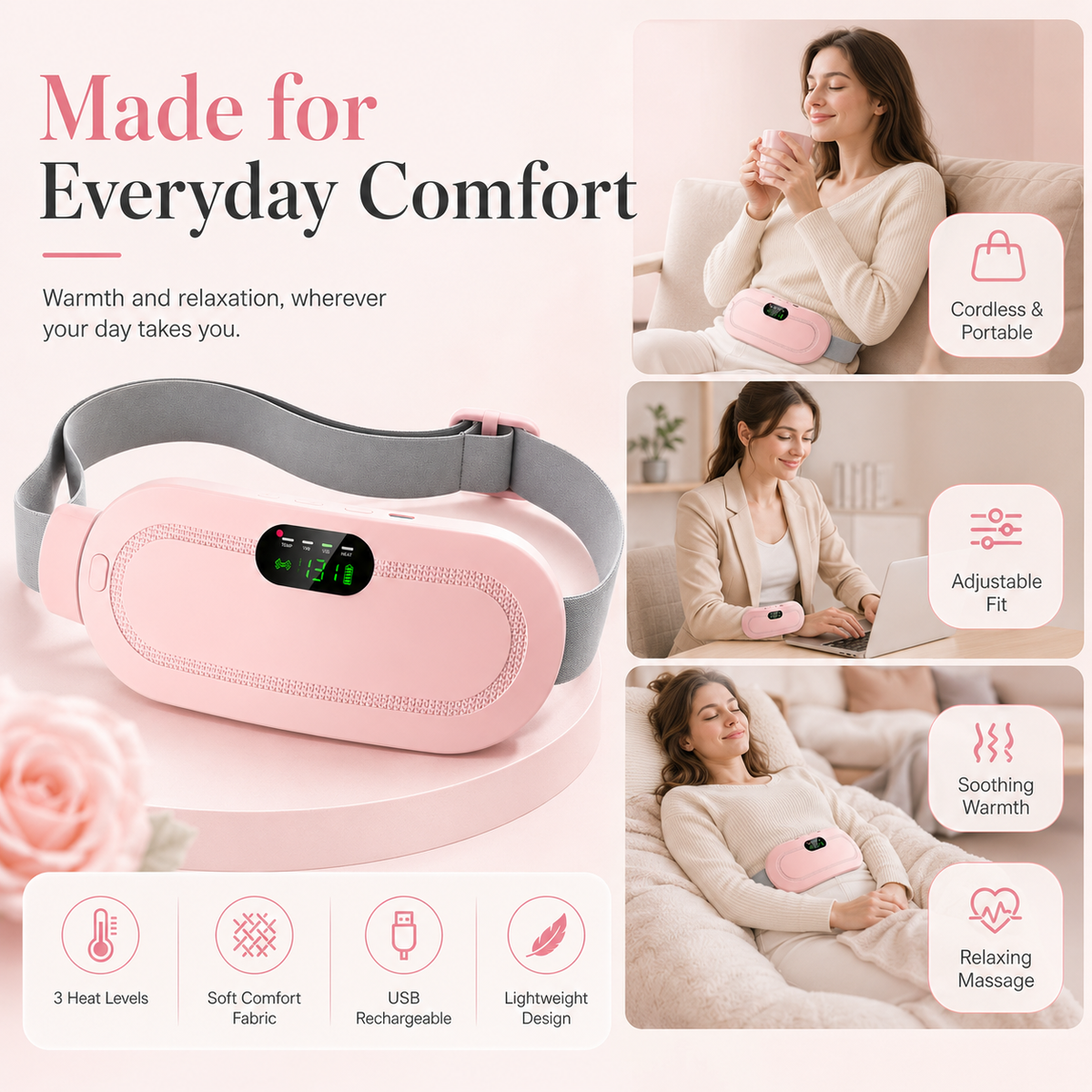 Heat & Massage Menstrual Comfort Belt